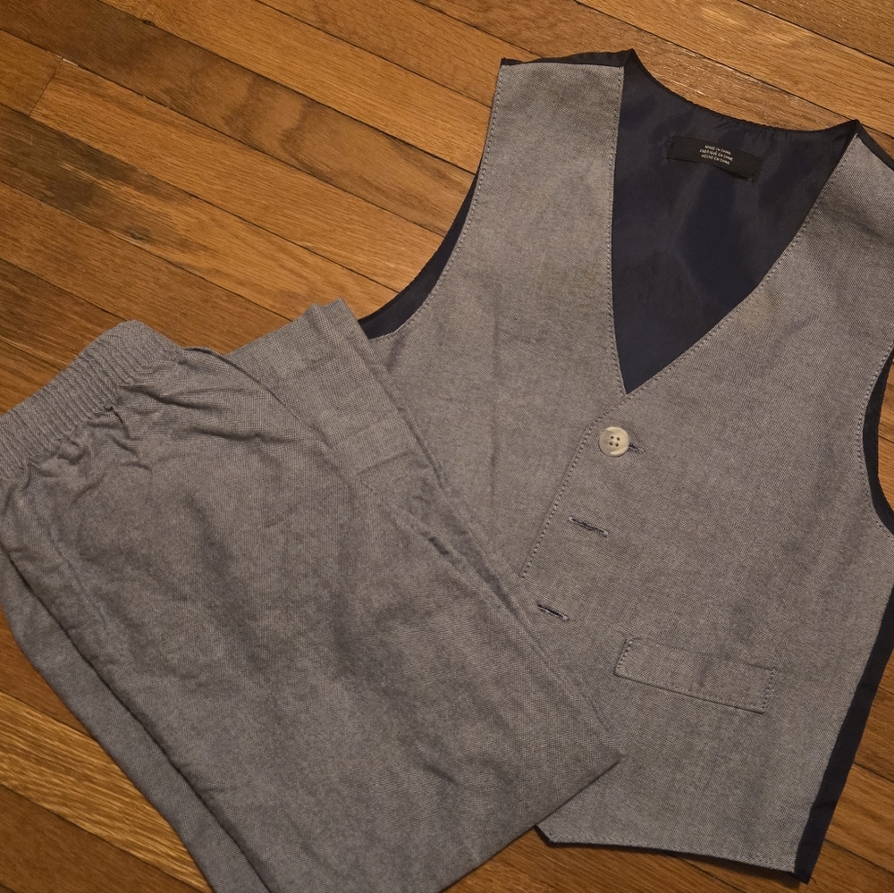 Nautica Blue Gray Pants And Vest Set 4t